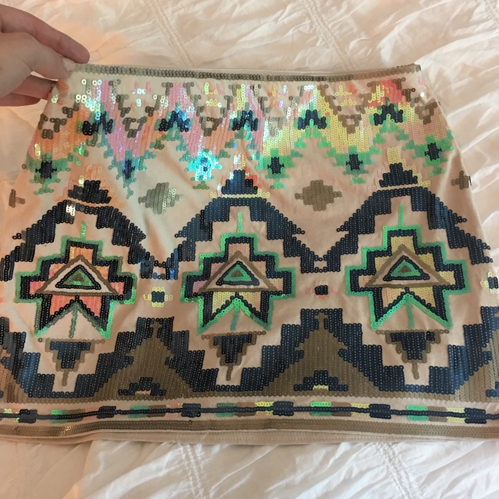 Express sequin mini skirt